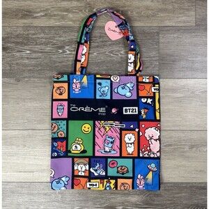 BTS BT21 x The CREME SHOP NWT Tote Bag Shoulder Bag Anime Dopamine